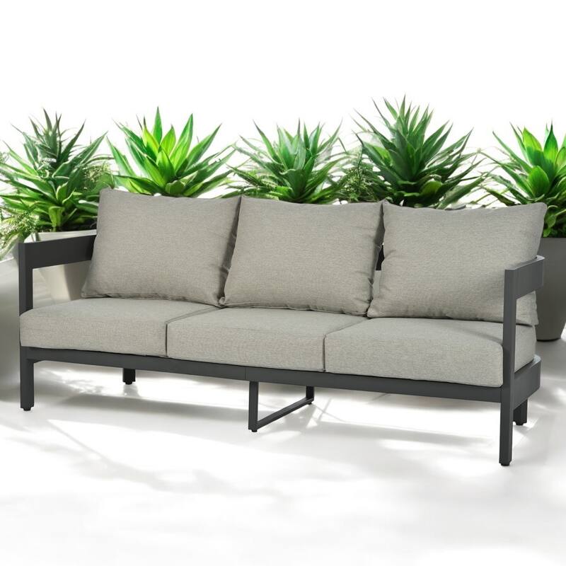 3-Piece Patio Furniture Set with Wood Table and Cushions with 2 Chairs and Bench – Outdoor Seating for Garden, Lawn, or Poolside