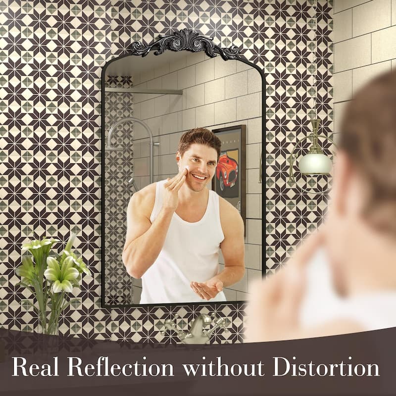 Arched Vintage Mirror Traditional Baroque Style Wall Mirror