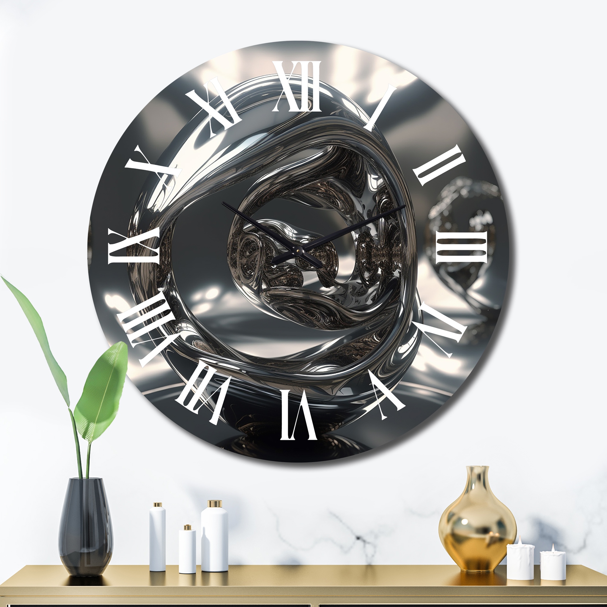 Designart Quantum Infinity Futuristic 3D I Abstract Shapes Oversized Wall Clock Bed Bath Beyond 39472396
