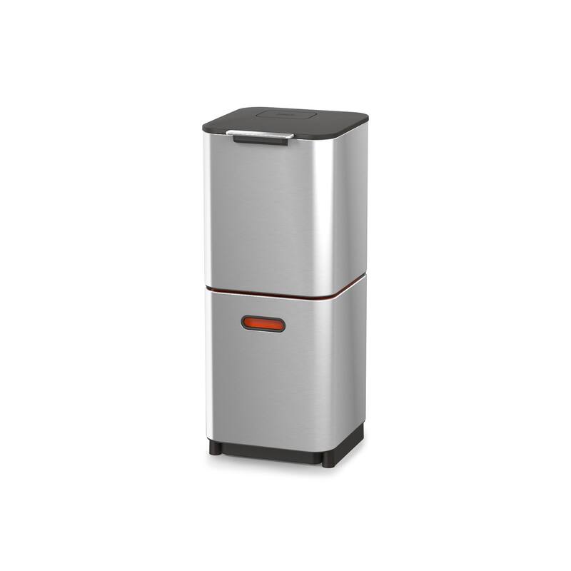 Joseph Joseph Totem Compact 40L Dual Trash Can and Recycle Bin (8 US Gallons) - Stainless-Steel