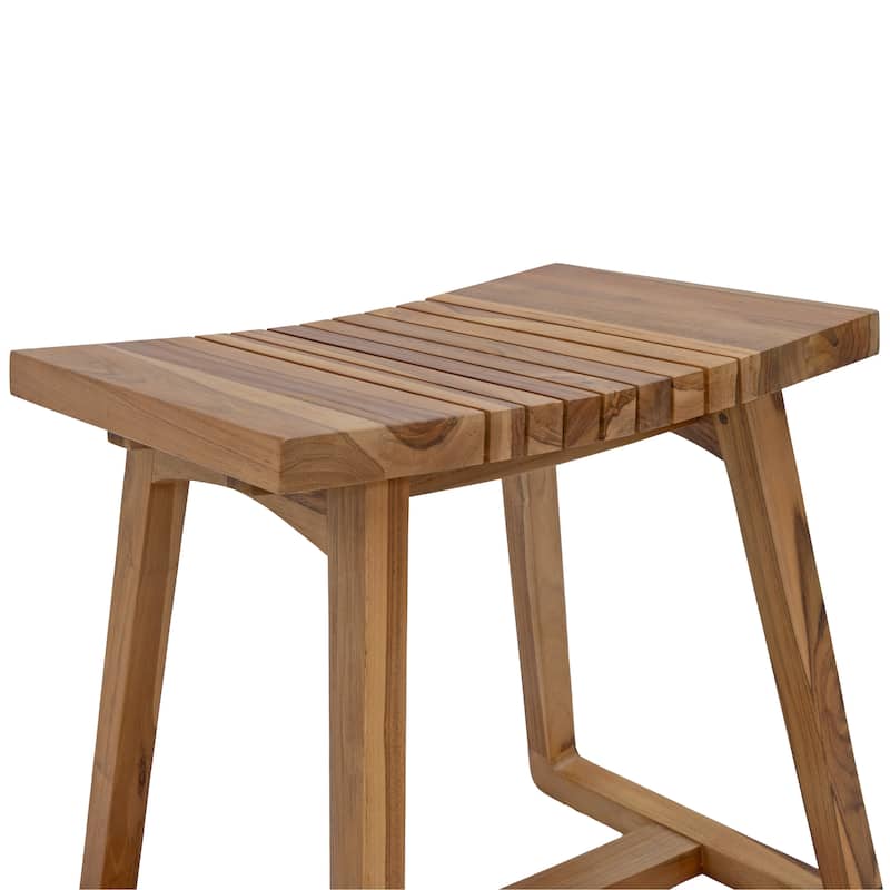 Sunnydaze 19" Teak Shower Bench Seat for Indoor or Outdoor Use