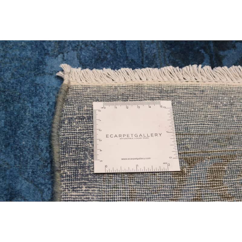 ECARPETGALLERY Hand-knotted Vibrance Dark Blue Wool Rug - 9'1 x 11'10