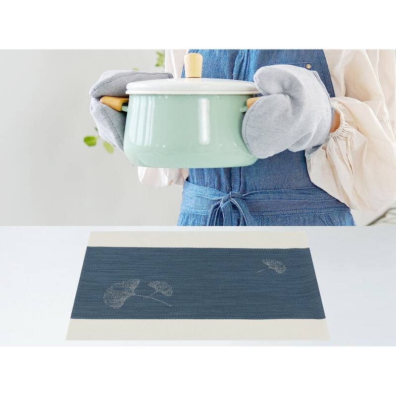 Set of 6 PVC Placemats for Kitchen Dining Table Decor Heat Resistant Table Placemats Wipeable Table Mat - 18*12in