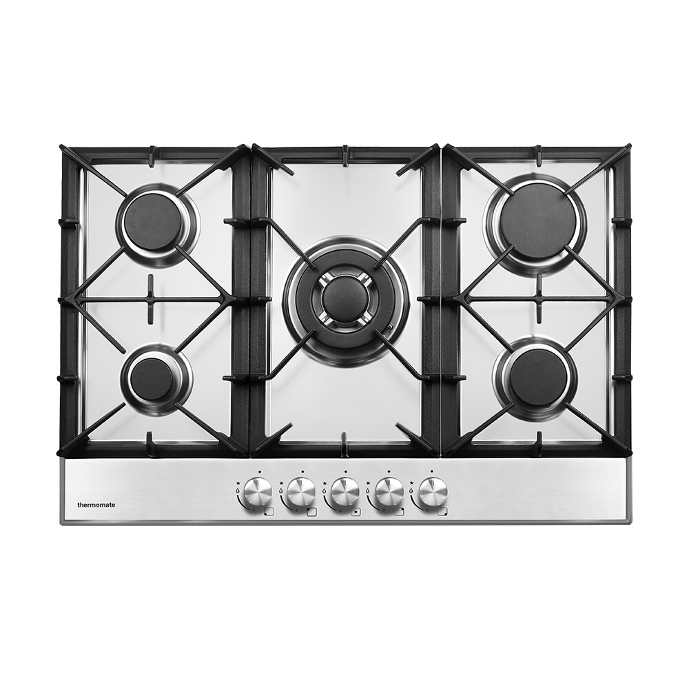 thermomate 30 in. Built in Gas Stove Cooktop Stainless Steel%2C NG LPG Convertible with 5 Sealed Burners
