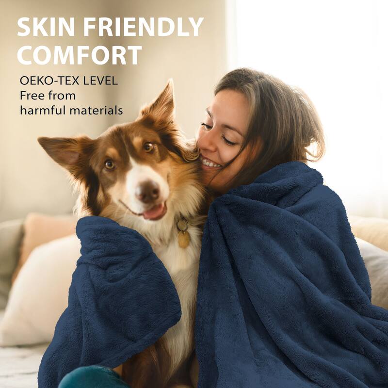 Luxury Double-Sided Plush Fleece Blanket - Ultra-Soft, Reversible, All-Season Comfort Throw