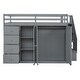 preview thumbnail 14 of 18, Merax Full Size Wood Loft Bed With Built-in Wardrobes, Cabinets and Drawers