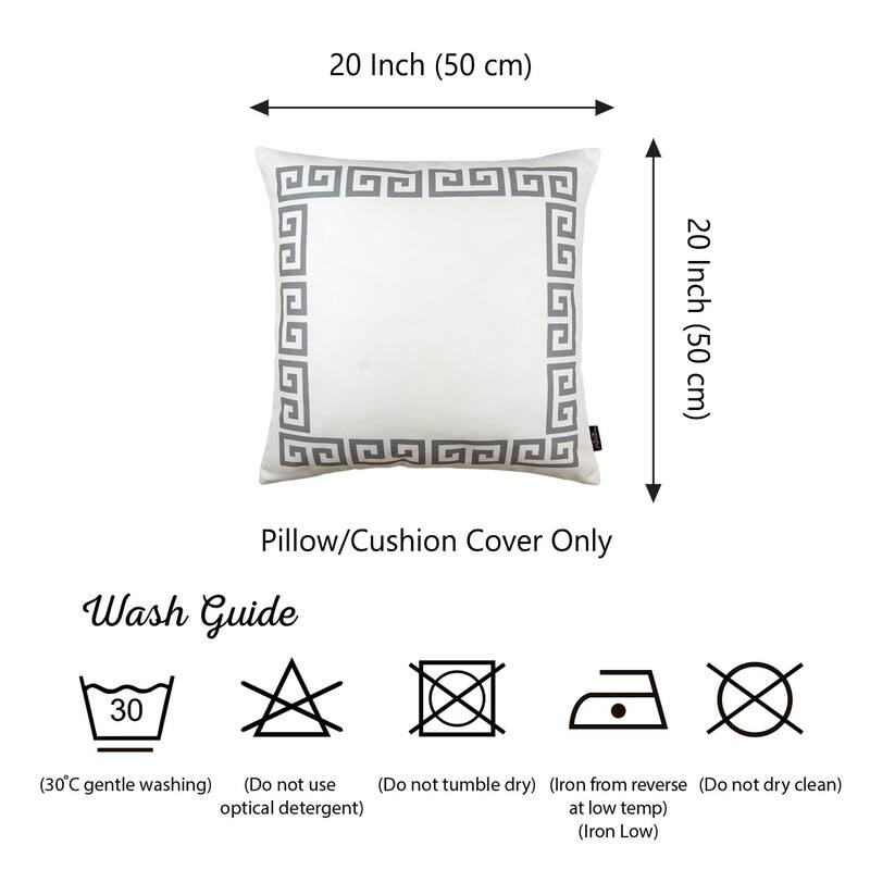 Geometric Greek Key Design Printed Decorative Throw Pillow Cover