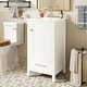 preview thumbnail 61 of 191, GDFStudio - Aurora Wood Bathroom Vanity Set with Ceramic Sink and Divided Drawers 18" - White