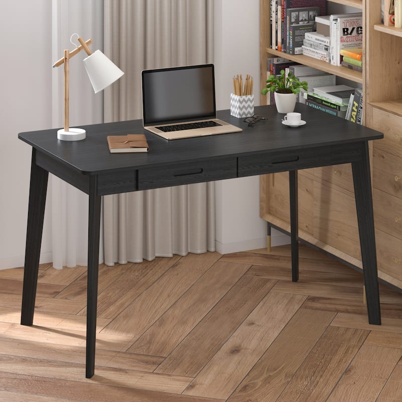 47.2"W Study Desk Writing Desk Simple - Black Walnut