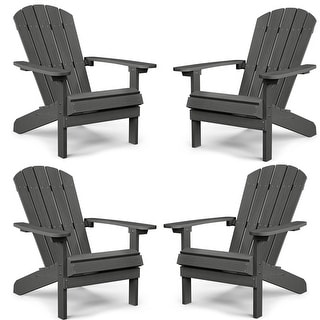 WINSOON All Weather HIPS Outdoor Plastic Adirondack Chairs Set of 4