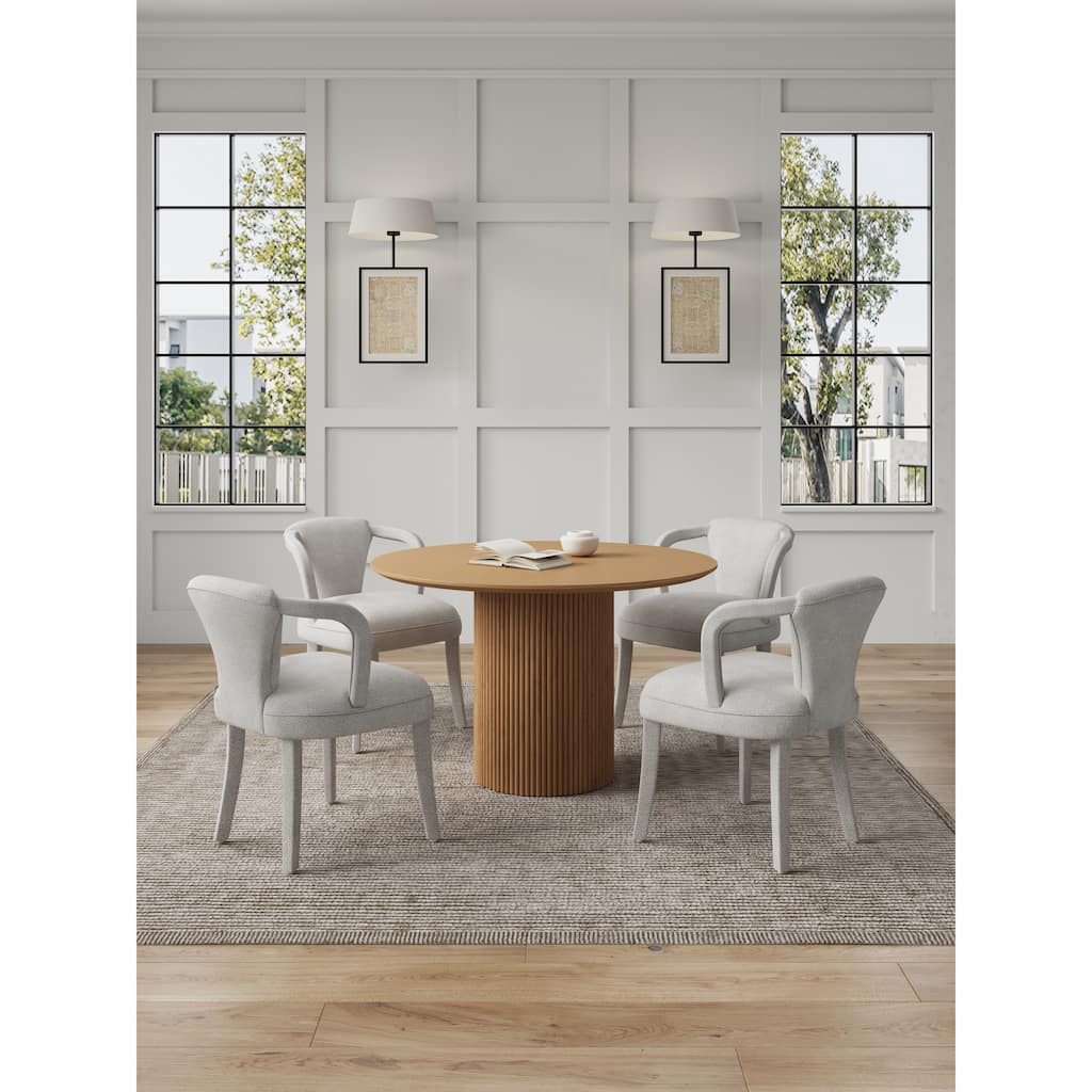 Manhattan Comfort 5-Piece Hathaway Modern 47.24 Solid Wood Round Dining Set