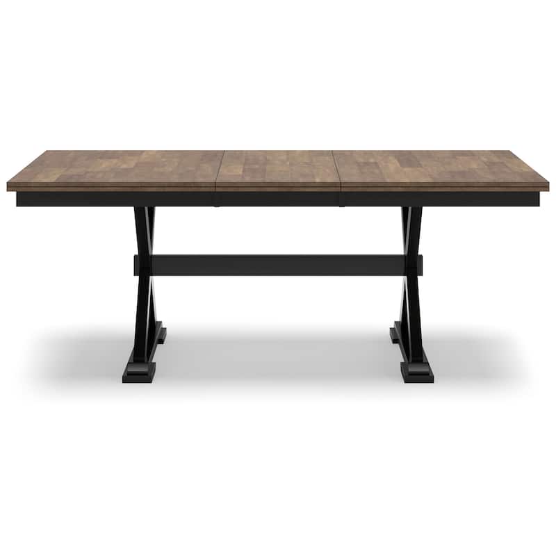 Fleur Dining Table, Extendable Butterfly Leaf, Brown Wood, 60-78 Inch