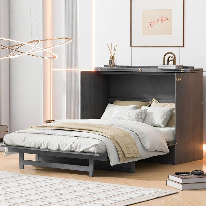 Modern Murphy Bed with Storage Drawers and USB