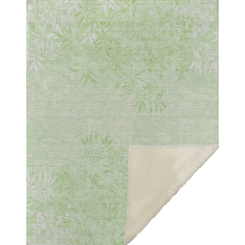 Premium Machine Washable Modern Floral Sherpa Throw Blanket