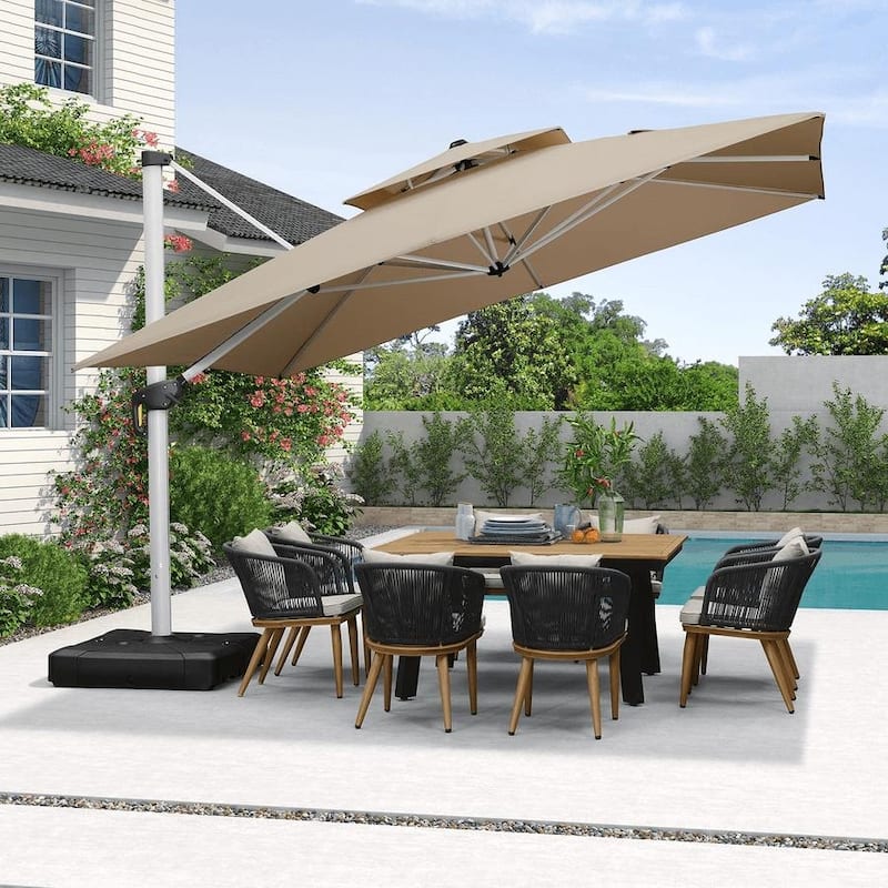 PURPLE LEAF 11 ft Square Patio Offset Umbrella