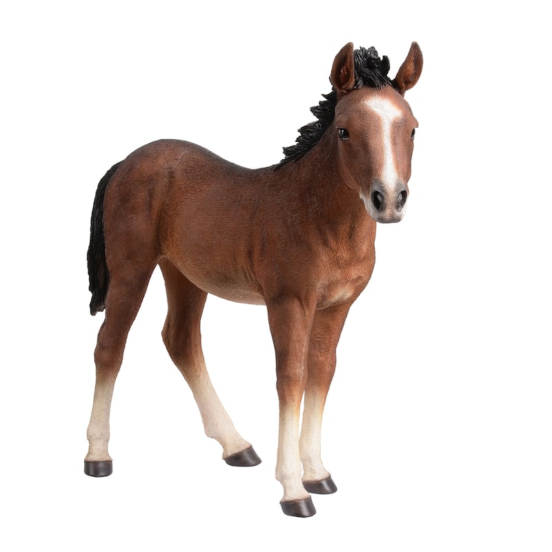 Standing Horse Outdoor Garden Statue - 15"