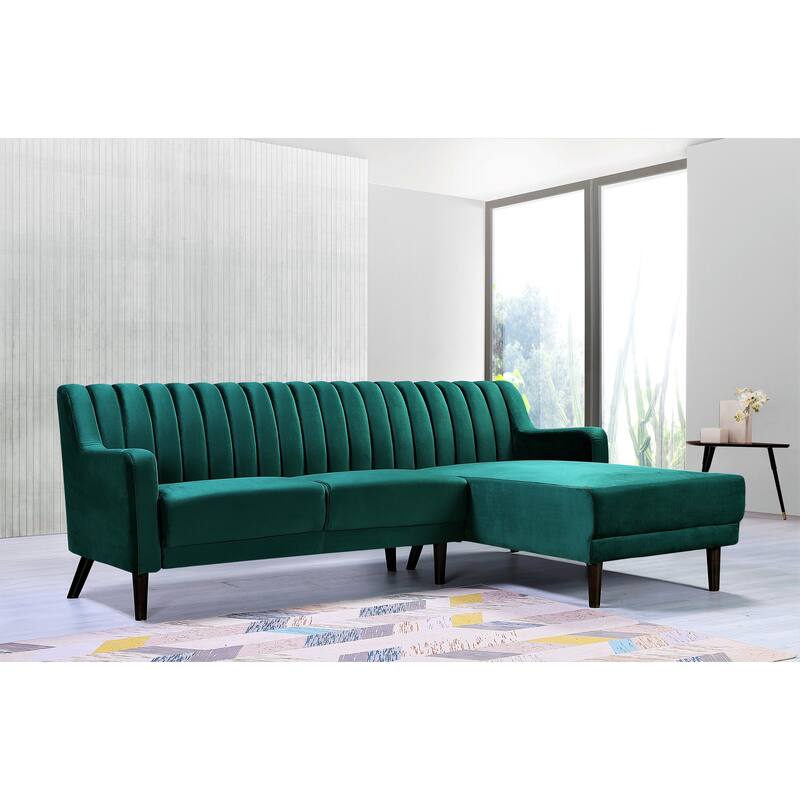 Steve Velvet Sectional Right-facing