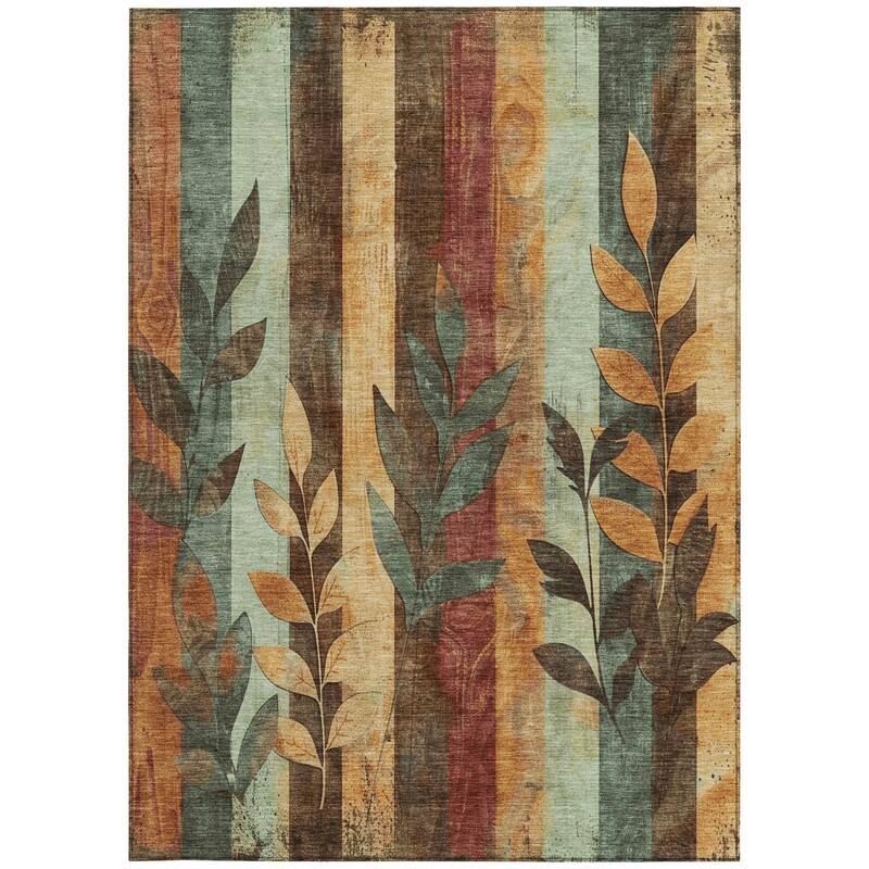 HomeRoots Floral Transitional Rectangle Outdoor Rug