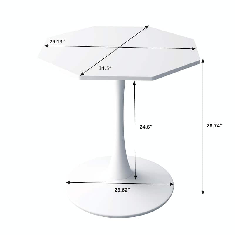 Sleek Octagonal Coffee Table with Printed Marble Top
