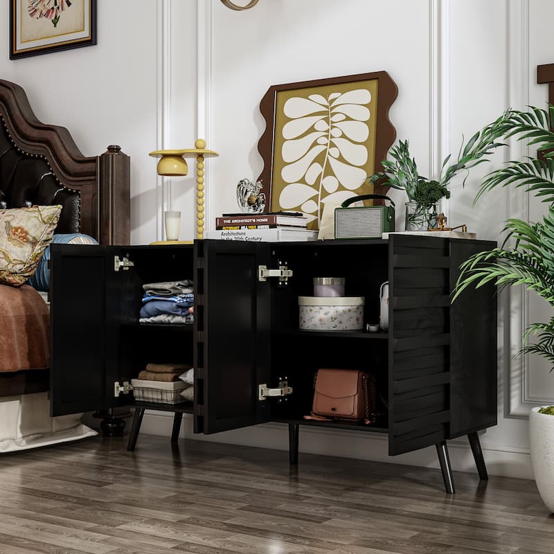 Sleek Black Buffet Cabinet Home Decor Console Table Side Table Wood