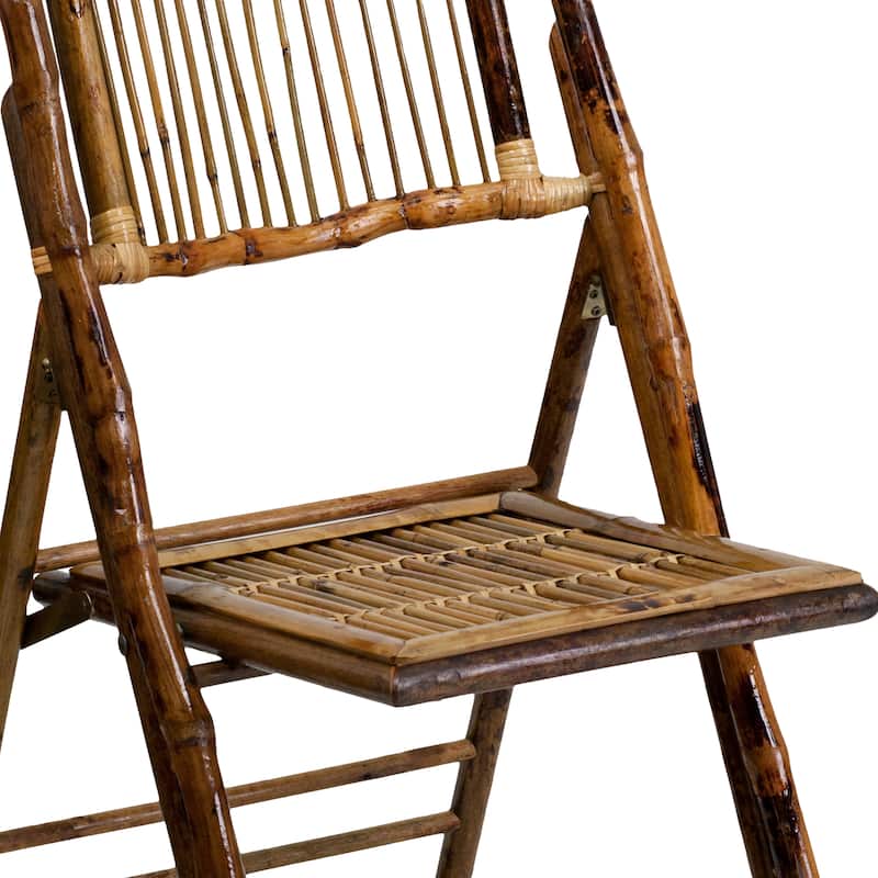 Bamboo Wood Folding Dining Chairs for Formal Events (Set of 4)