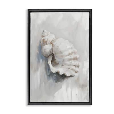 Stupell Neutral Curved Seashell Framed Floater Canvas Wall Art Design By Ramona Murdock