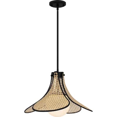 Matte Black One Light Pendant from the Quoizel Pendant Collection