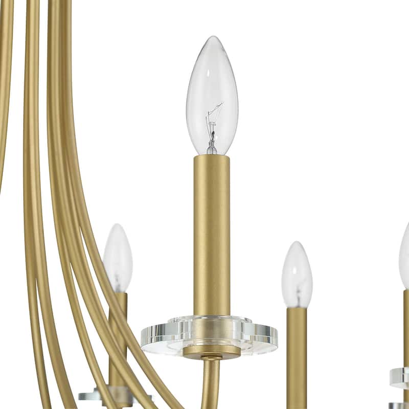 Modern 12-light Dimmable Empire Gold Chandelier - 33.4