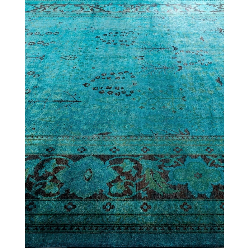 Contemporary Overdyed Wool Hand Knotted Area Rug - 9' 0" x 12' 0"