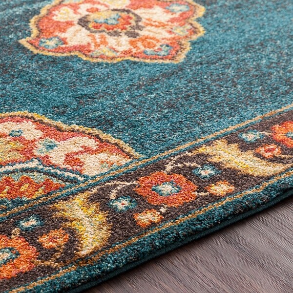 Teal and orange rug hot sale