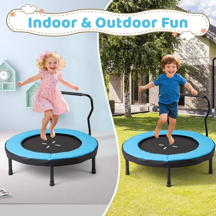 Metal Kids Trampoline with Foam Handle and Safety Mat