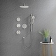 preview thumbnail 12 of 18, Wall Mounted Shower System With Hand Shower Faucet With Body Jets 12 Inch Rainfall Shower Head Kit Tirm With Rough-In Valve Brushed Nickel