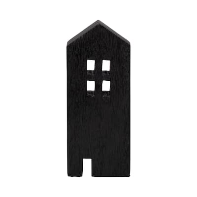Wood House Sculpture Modern Decorative Object for Shelf Tabletop Decor