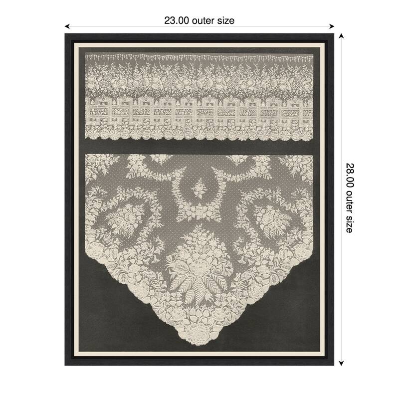Vintage Lace No. 3 by J.b. Waring (23 x 28 in.), Framed Canvas Wall Art Print