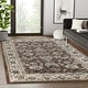 preview thumbnail 35 of 68, Superior Lille Classic Floral Medallion Indoor Runner or Area Rug 4' x 6' - Brown