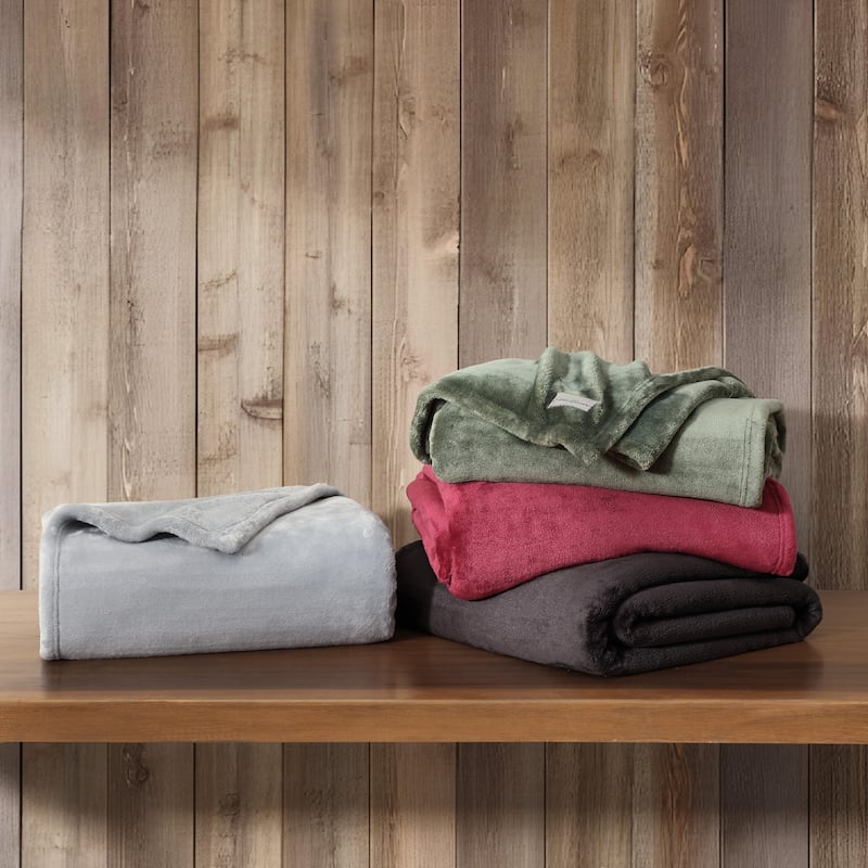 Eddie Bauer Ultra Plush Solid Lux Throw Blankets