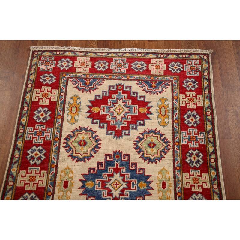 Kazak Runner Rug Handmade Wool Carpet - 2'10" x 16'3"