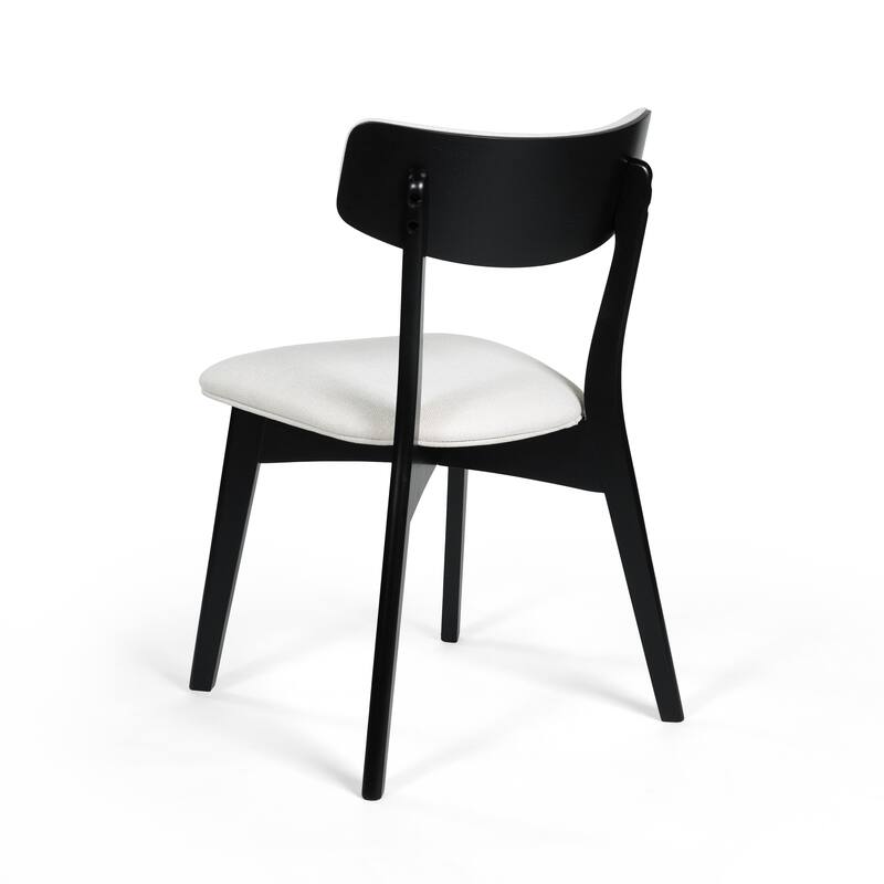Chazz Mid-Century Modern Upholstered Rubberwood Dining Chairs (Set of 2) by Christopher Knight Home