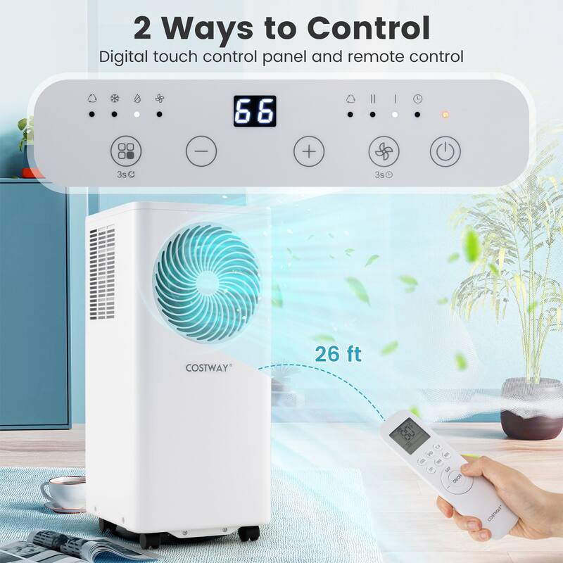 10000 BTU 3-in-1 AC Unit Portable Air Conditioner w/ Remote Control