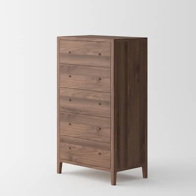 Isabella Mid Century 5 Drawer Chest - American Black Walnut
