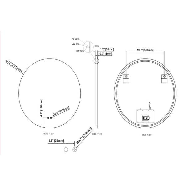 Cassiopeia Round Illuminated Vanity Mirror with light