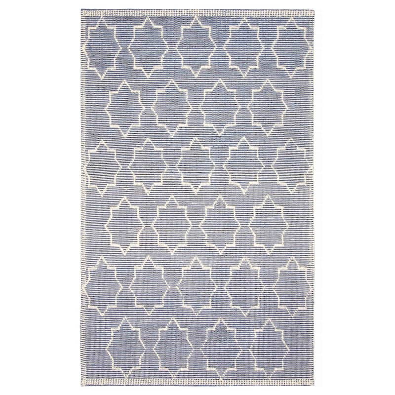 ECARPETGALLERY Braid weave Sienna Navy Wool Rug - 4'11 x 7'11 - Navy - 4'11 x 7'11