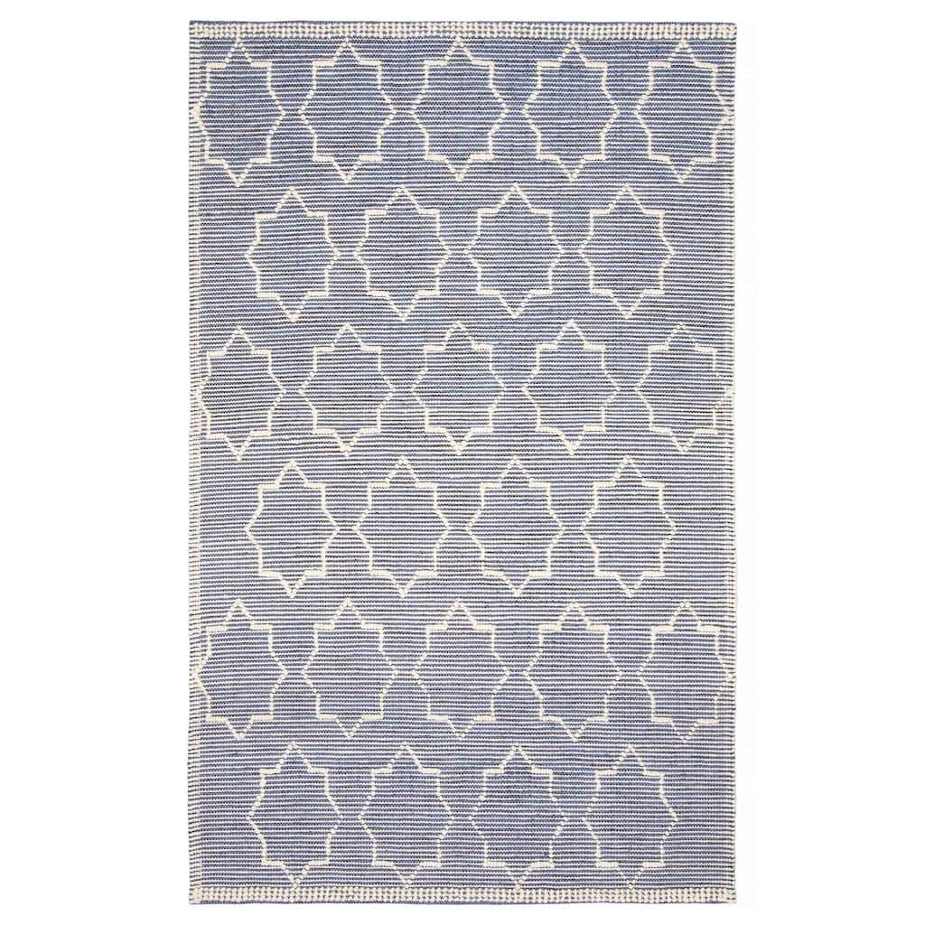 ECARPETGALLERY Braid weave Sienna Navy Wool Rug - 4'11 x 7'11