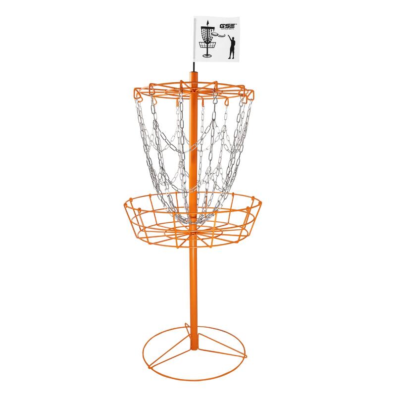 GSE™ Portable 12-Chain Disc Golf Targets Basket, Disc Golf Practice Goal Baskets - Orange