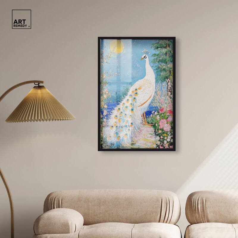 Peacock in Paradise Shadowbox by Art Remedy