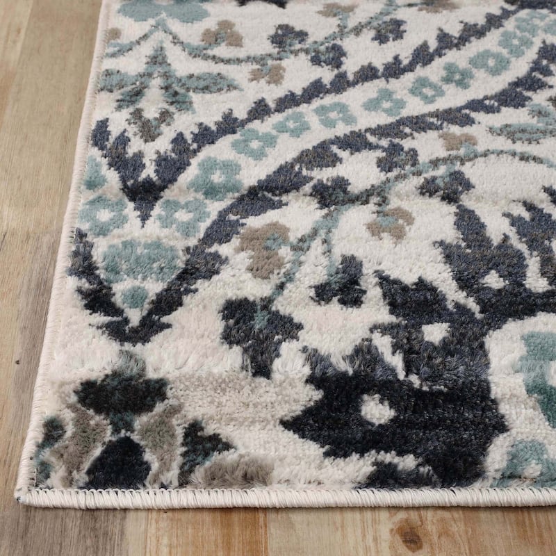 Superior Augusta Vintage Floral Damask Indoor Runner or Area Rug