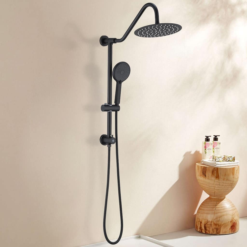 Vanityfair Shower System With 10" Rain Shower Head, 4-function Shower Head With Handheld, Adjustable Slide Bar