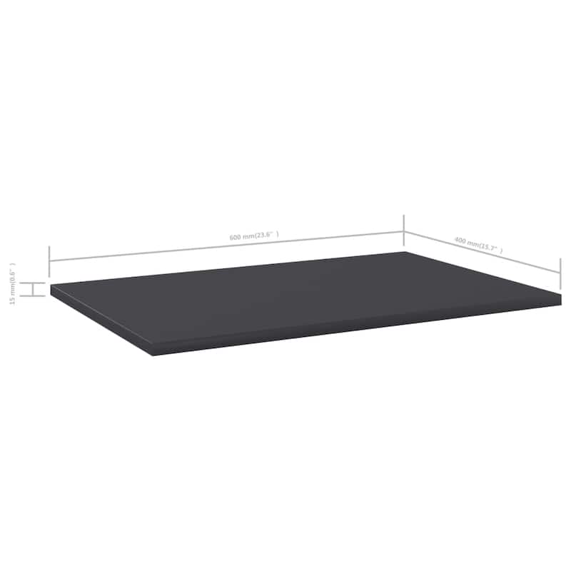 vidaXL Bookshelf Boards 4 pcs Gray 23.6"x15.7"x0.6" Chipboard
