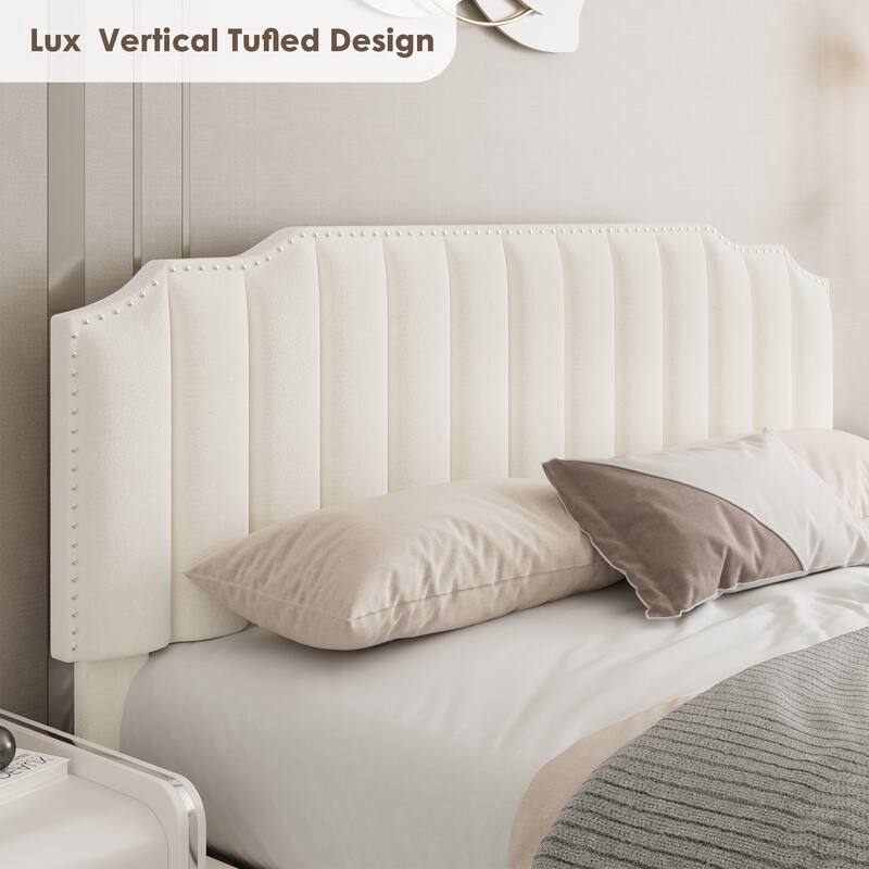 Modern Velvet Upholstered Platform Bed with Storage Space