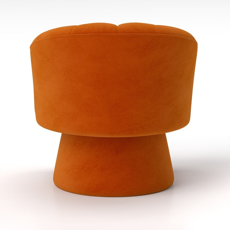 SEYNAR Modern Glam Velvet Upholstered Round Swivel Accent Arm Barrel Chair for Living Room